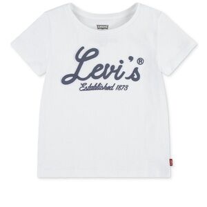 Levi's White and Blue Short Sleeve Tee